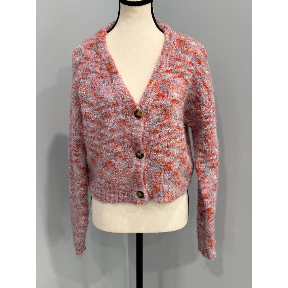 Altar'd State Womens Small Cropped Marled Cardigan Sweater Fairycore Whimsical